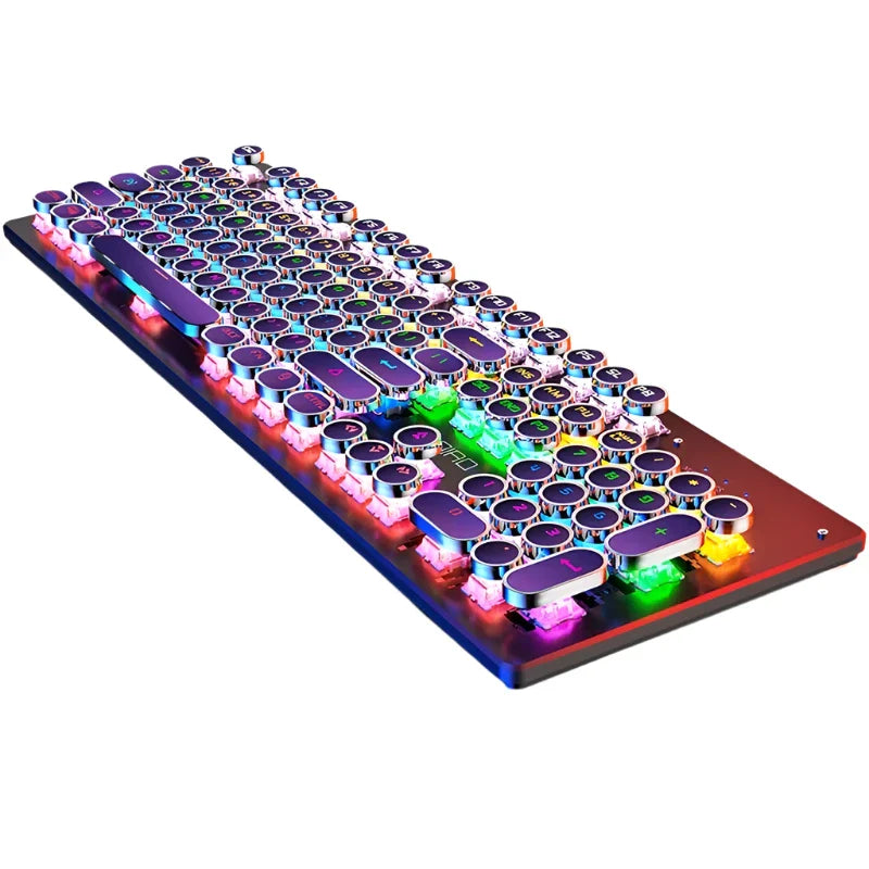 NNEOBA Retro Punk Mechanical Gaming Keyboard RGB Backlit-0