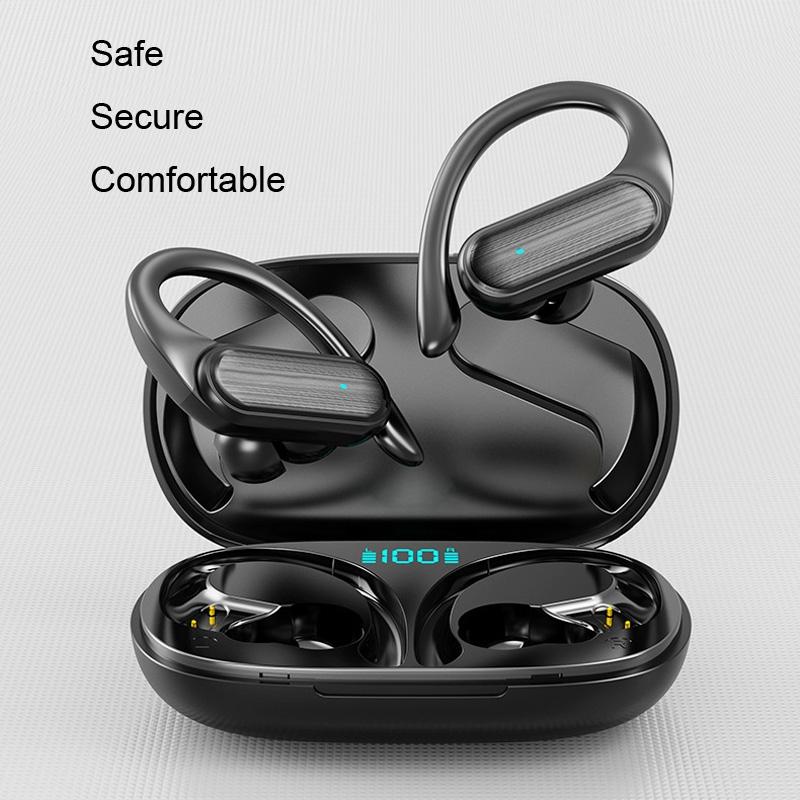 NNEIDS Wireless Noise-Cancelling Bluetooth Earbuds With Led Display - Blue